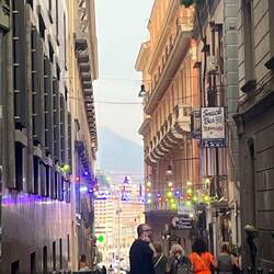 View of Mt Vesuvius from Main Street (Via Toledo)
