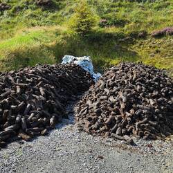 Torf zum heizen der Häuser