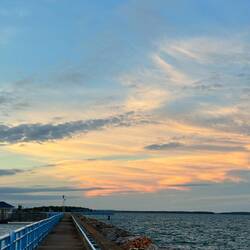 Sunset from jetty wall