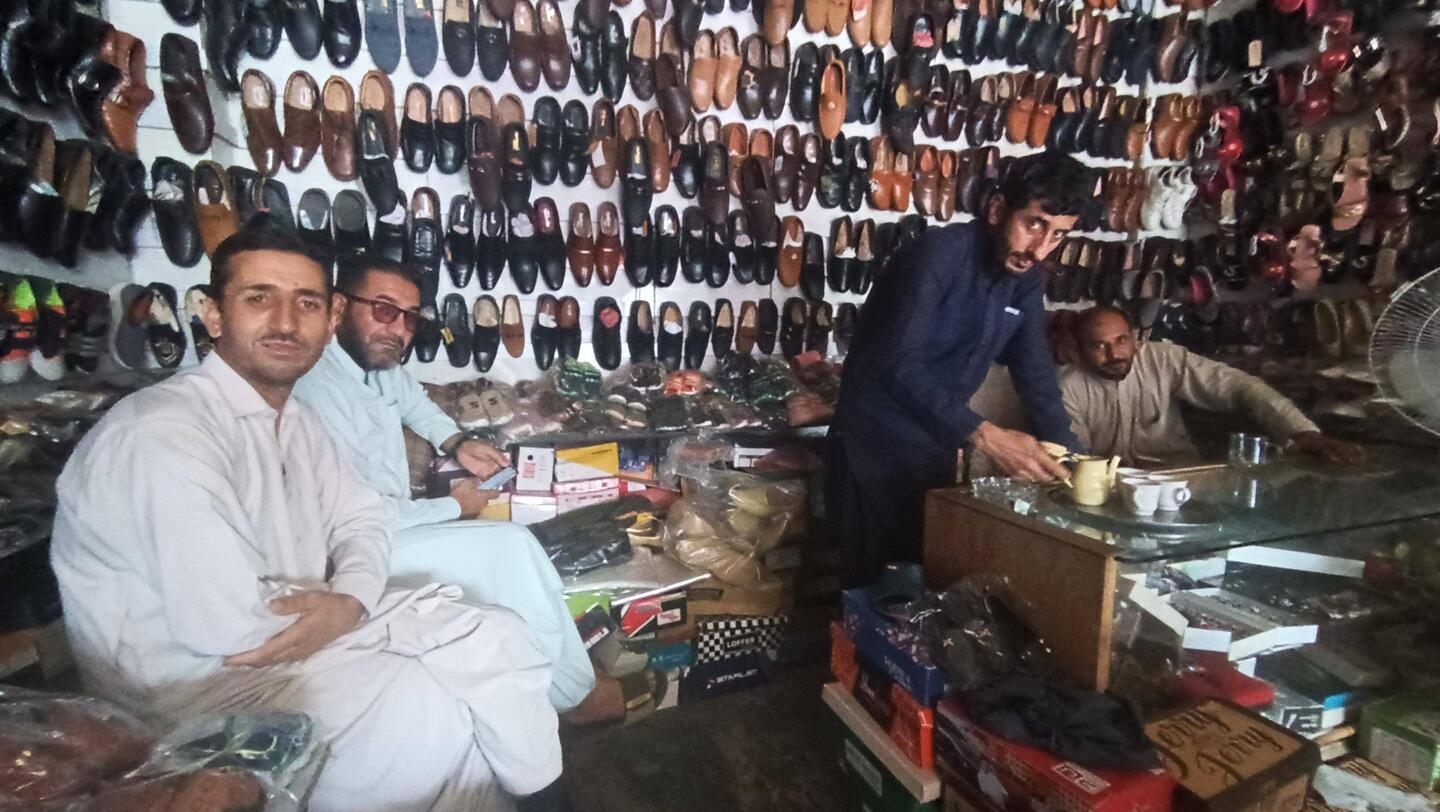 Wechselstube im Schuhladen