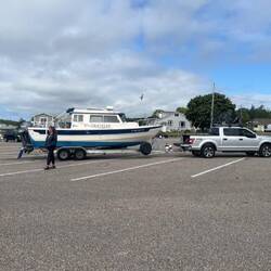 Back on the trailer at St. Ignace