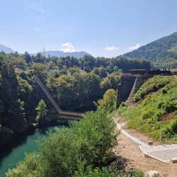 Die "Old Neretva Train Bridge" 1943 von Partisanen im Widerstand gegen Deutsch. u. Italien zerstört.