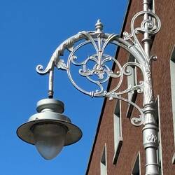 Gorgeous street lamps art in themselves.