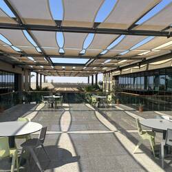 Upper area between the two office blocks
