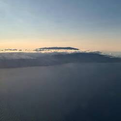 We approach La Palma - not liking the cloud but at least the tops of mountains are clear