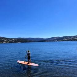 Me paddle boarding - 1st time!