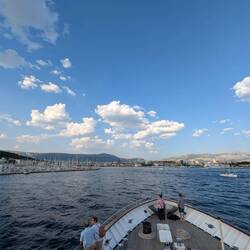 Der Hafen von Split in Sicht