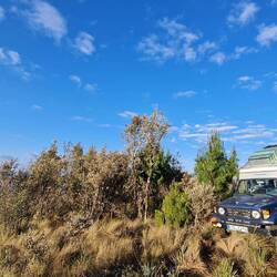 Übernachtungsplatz! Morgens war der Rückweg aus dem Wegegewirr durch eine Kette versperrt.