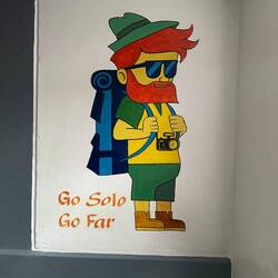 The hostel had this painted on the wall. My spirit animals for the next coming days