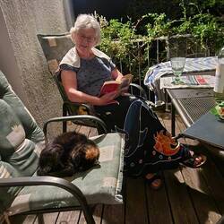 De poes Mona is onze onafscheidelijke begeleider