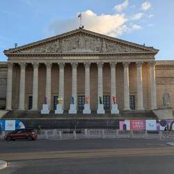 Olympic statues decorate the National Assembly