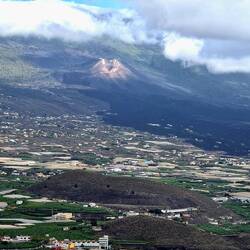 The new volcano dominates the landscape now