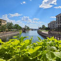 The canal, crossing from Old Town Scottsdale to the shopping district