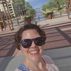 I'm melting in this picture. It was hot, and we had been walking around for an hour.