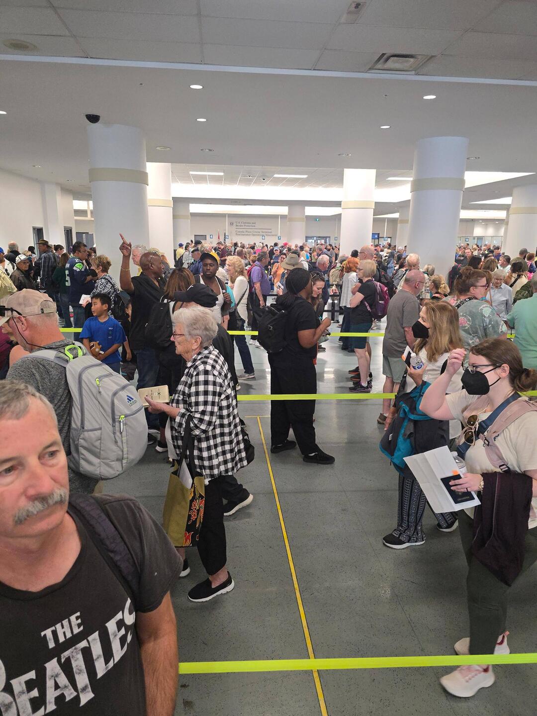 Just a few people getting on the cruise today