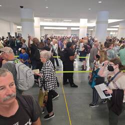 Just a few people getting on the cruise today