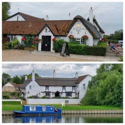 Holywell; The Old Ferry Boat Inn - front / rear (viewed from the other side of the river)
