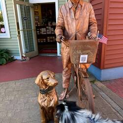 The dog was fake but the man was real