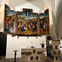 A smaller altarpiece in the basement