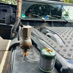 Kurzer Stop für den ersten Kaffee