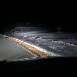 An easier drive back this time but that's not snow, it's black volcanic sand reflecting the light