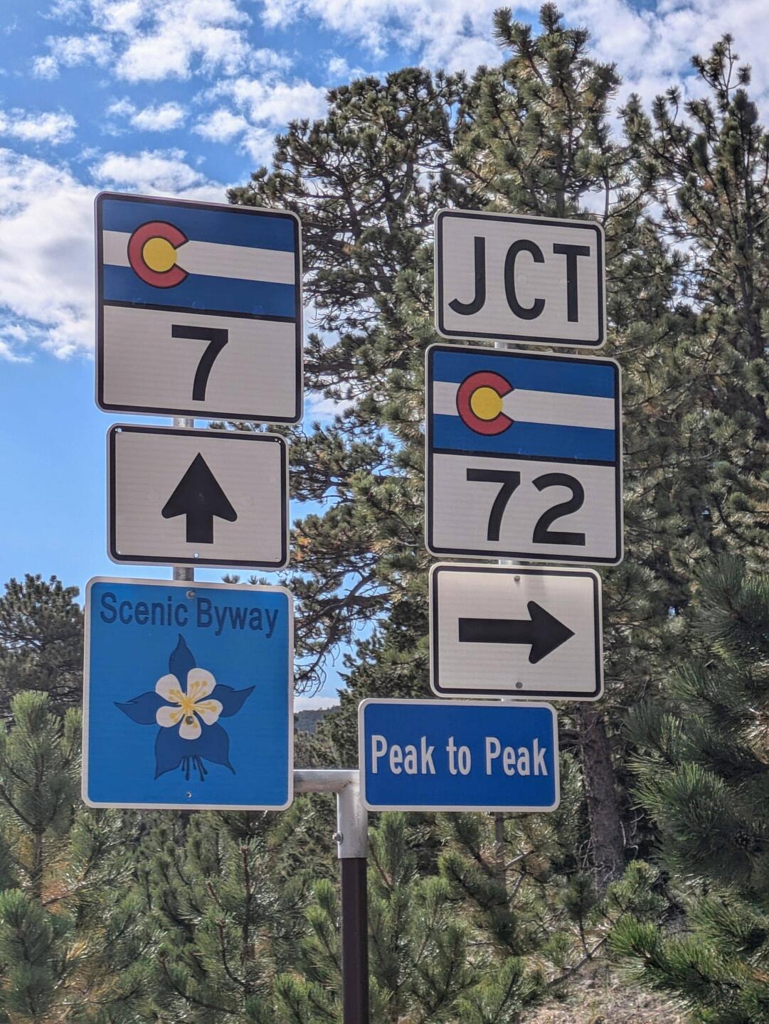 Schilder für Aussichtsstraßen in Colorado