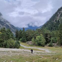 Abstieg über die Skipiste