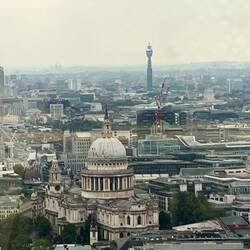 St Paul's in foreground, Post Office Tower at the back.
