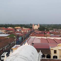 A view of Calvario Church from the roof of the Leon Cathedral