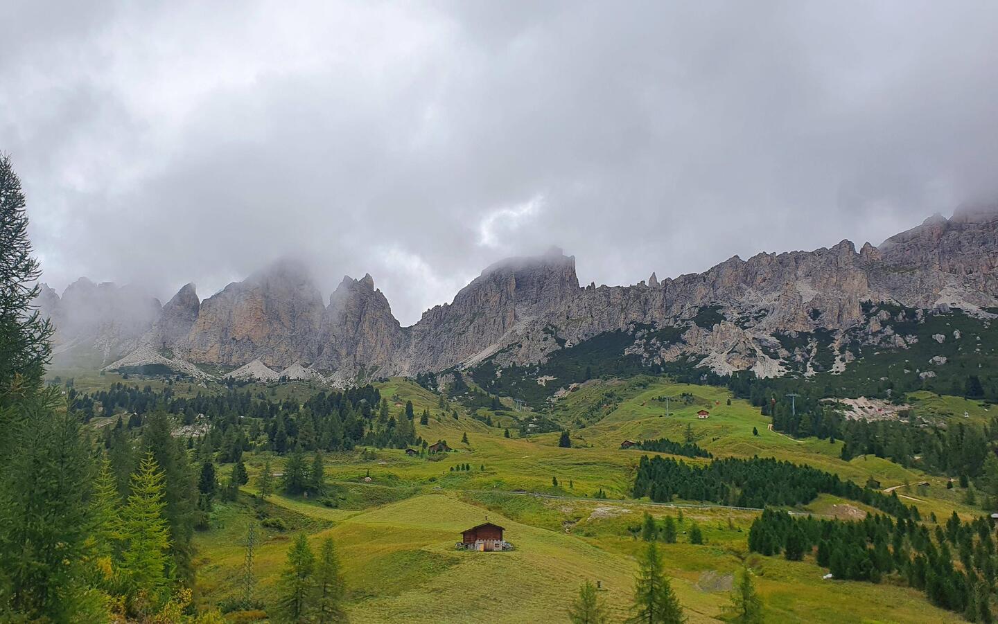 Blick zum Grödner Joch