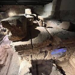 The blue light was the original entrance to the city, now under the Palace