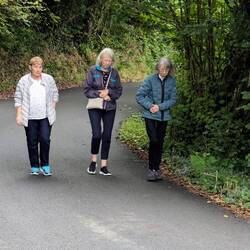 Three ladies walking