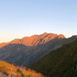 Alpenglühn am Morgen.