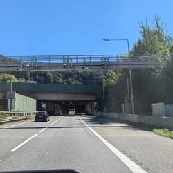 Einfahrt in den - zum Glück mautfreien - Pfändertunnel