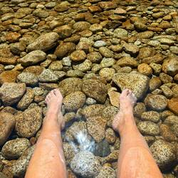 This felt so good after a long hot hike!