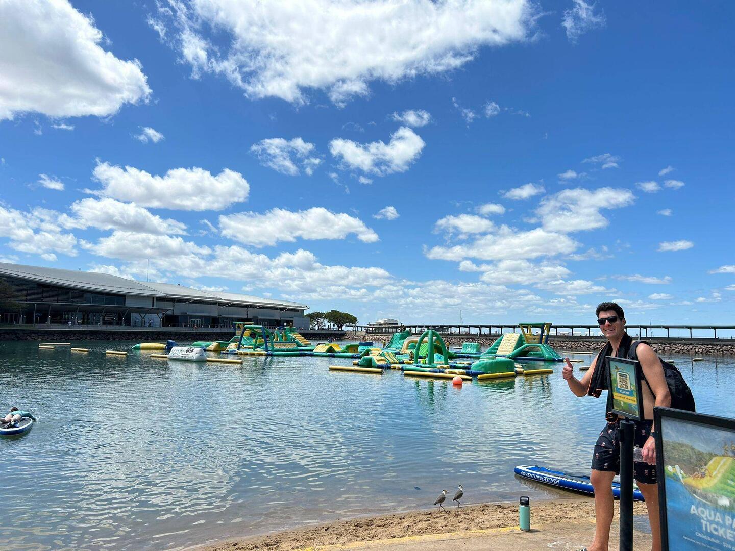 De Aquapark im Hintergrund hani mir nöd chöne entgah lah au wenn ich mit abstand de ältisti gsi bin