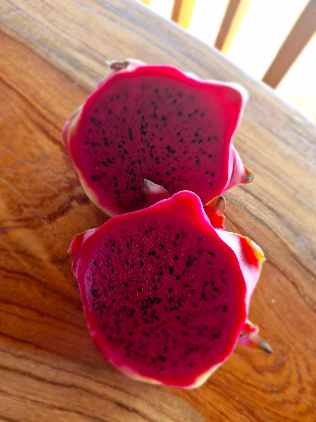 Dragon fruit, amazing colour, taste was not that exciting