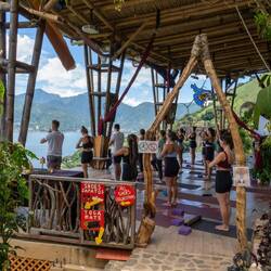 yoga shala with lake views