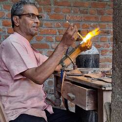 Glaskünstler im Bauernmuseum