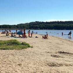Badestrand am Moldaustausee