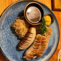 Sausages, kraut and mustard