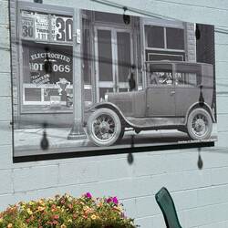 Alleyway with historic Pictures. This one from when we electrocuted hot dogs!