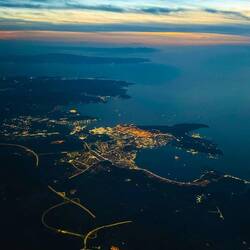 Flying over Aliağa on our way to ADB.
