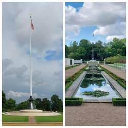 The Flagpole; View on entering / View with the Reflecting Pool