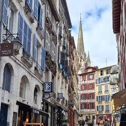 Bayonne cathedral in the background.