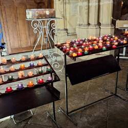 Colourful candles, normally they are plain white.