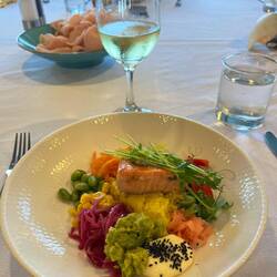 Rainbow trout poke bowl