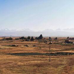 Blick vom Altiplano auf die Cordillera Real am Morgen