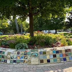 Hand made tiles all the way around. Pretty!