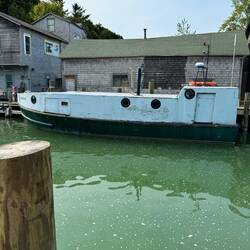 Fish Tug Janice Sue at Fishtown. Named after the original owner's niece 1959